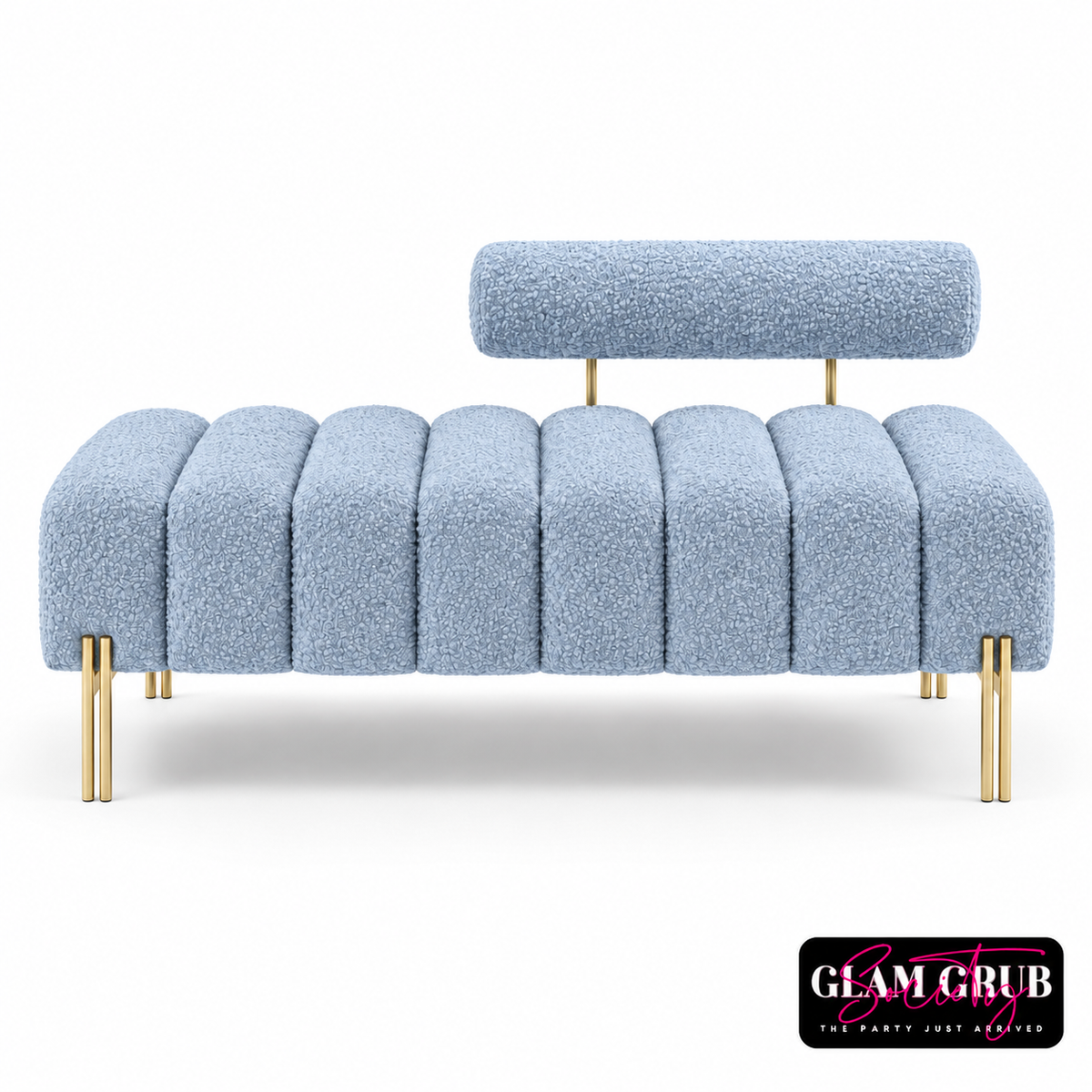 The Blue Belle Bouclé Bench