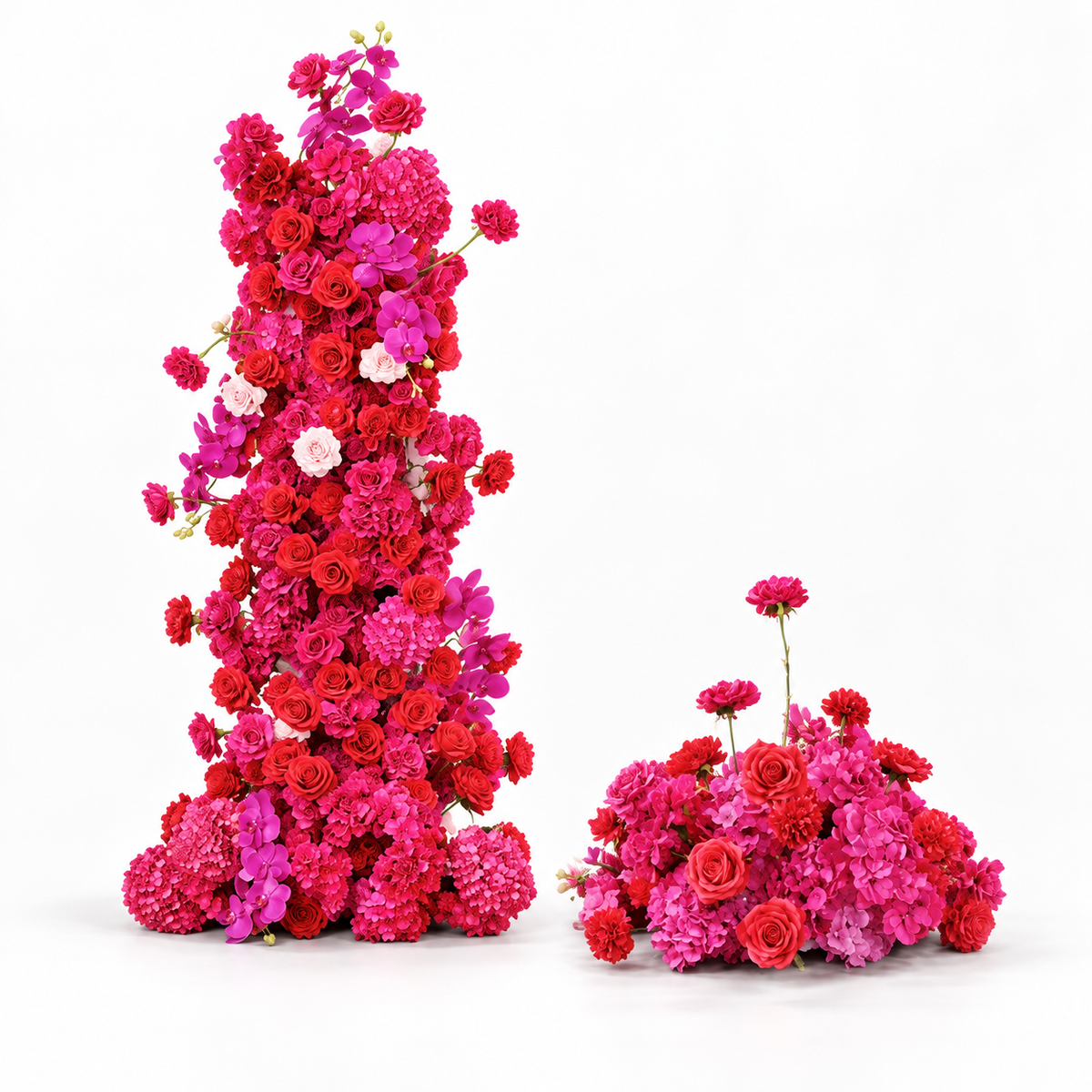 Fuchsia Flame Floral Statement Duo