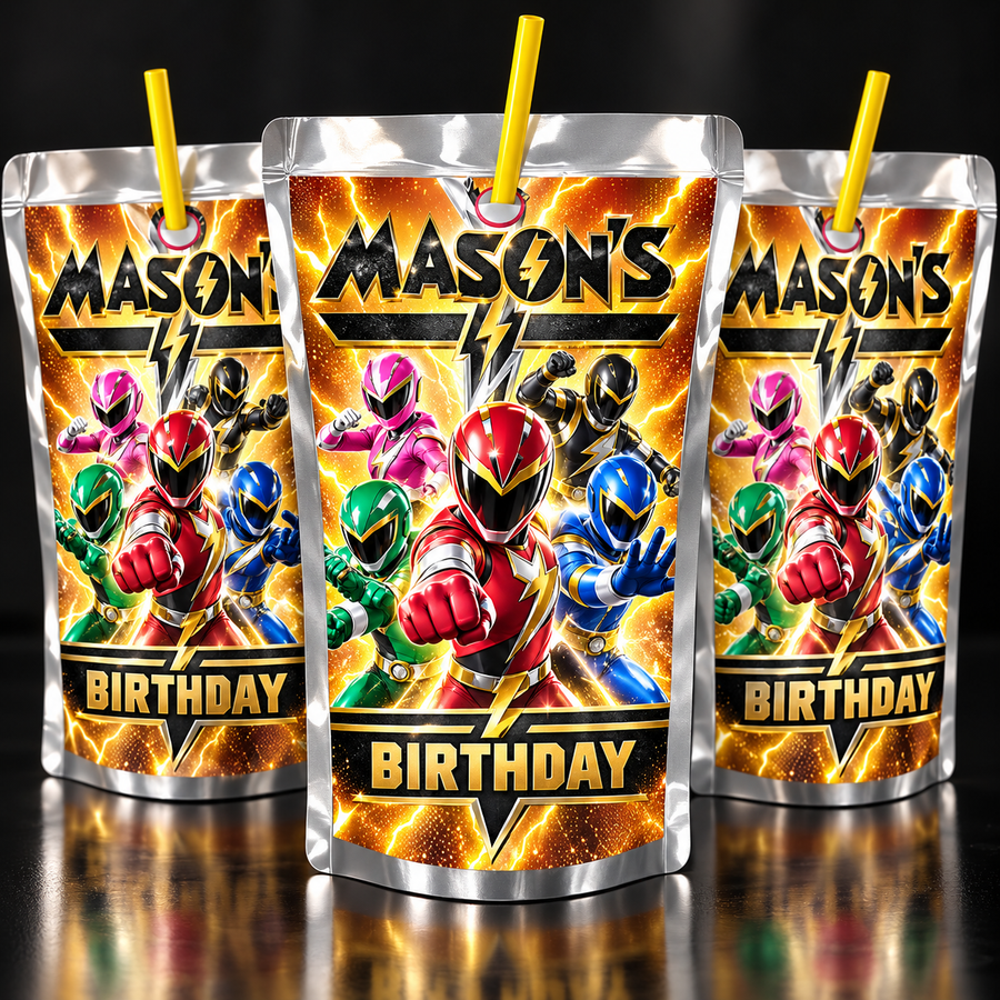 Ranger Power custom juice pouch digital design