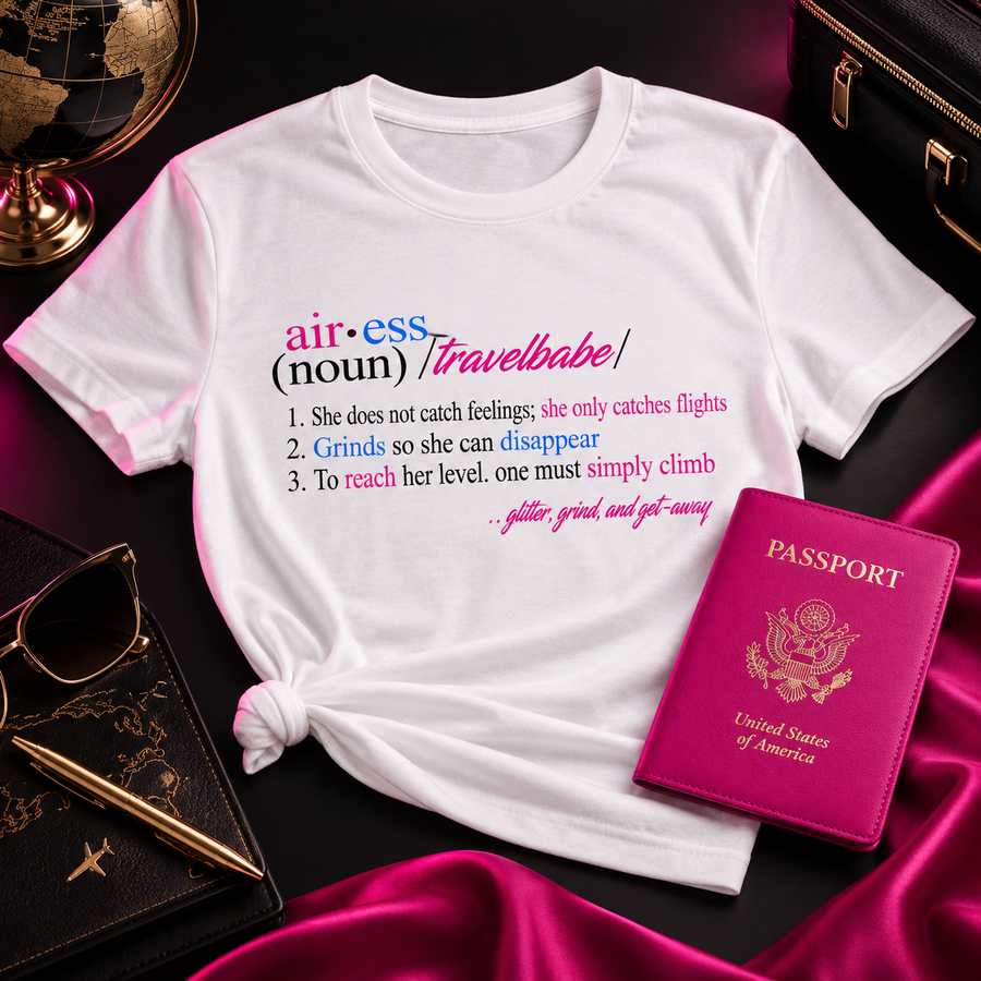 Air ess travel babe tee and passport cover set