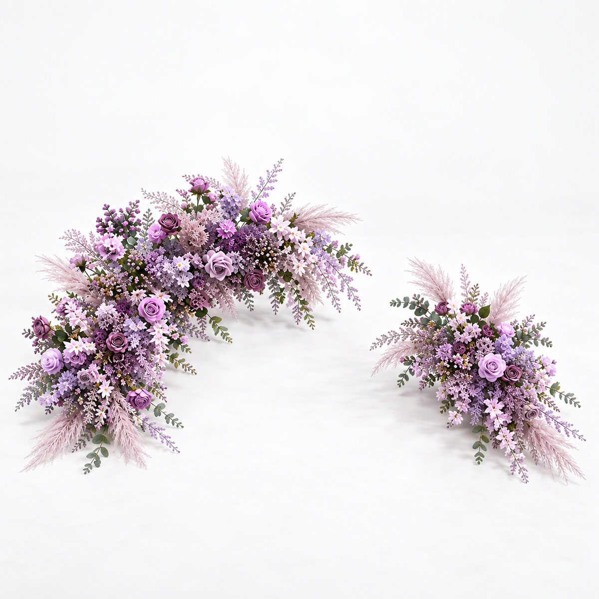 Lavender Whisper Floral Crescent Pair