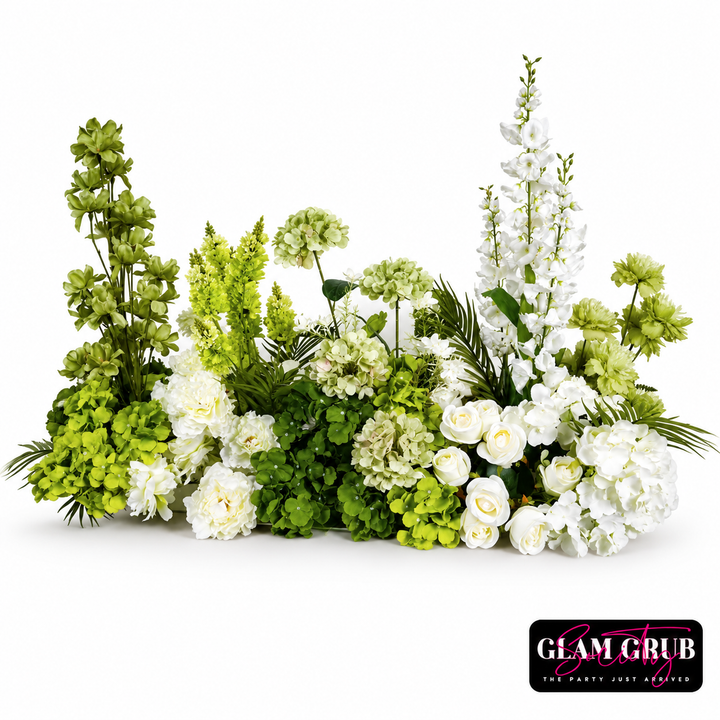 Pearl & Lime Garden floral row rental