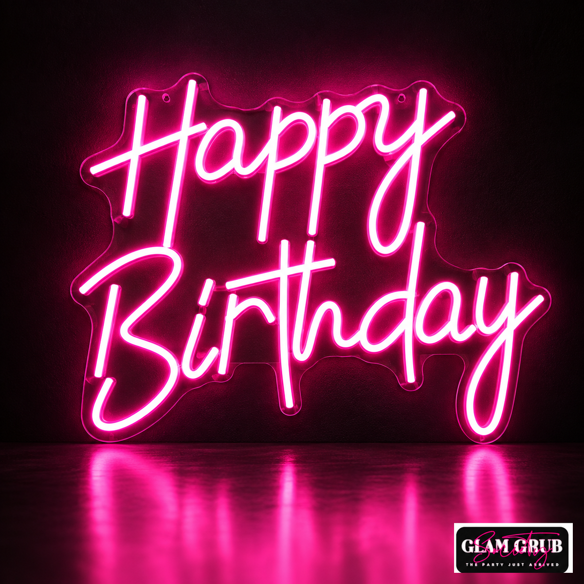 The Pink Birthday Script Neon
