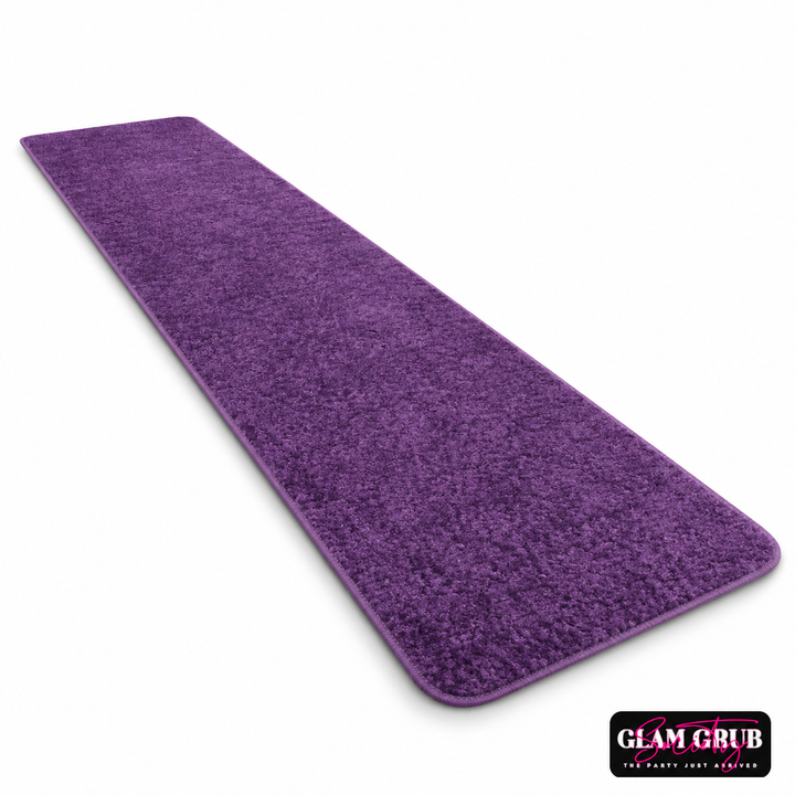 The Violet Arrival purple carpet rental by Glam Grub Society