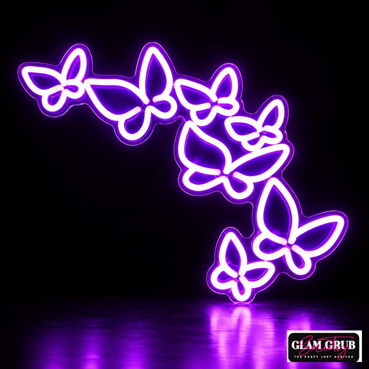 The Violet Butterfly Cascade Neon